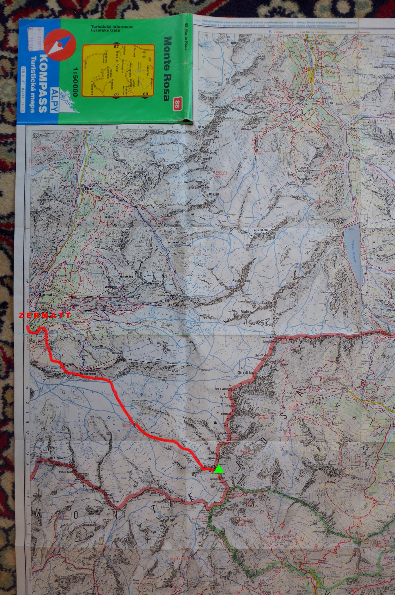 mapa Dufourspitze_50k